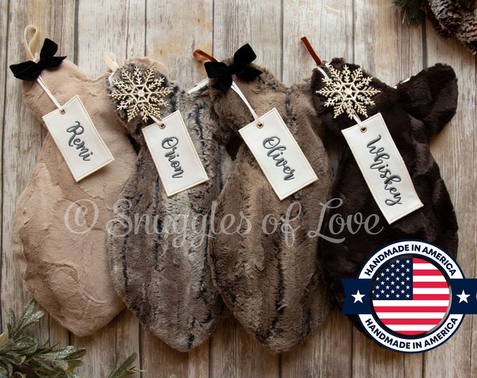 Personalized Cat Christmas Stocking - Plush Fur Cat Stocking - Fish Shaped Stocking - Embroidered Cat Stocking - Pet Stocking - Kitten