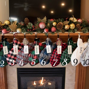 Buffalo Plaid Cat Stockings Check Pet Stockings Red and Green Cat Christmas Stocking Red Plaid Stocking Green Plaid Stocking image 5