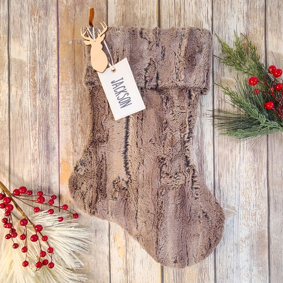 Fur christmas stockings deals