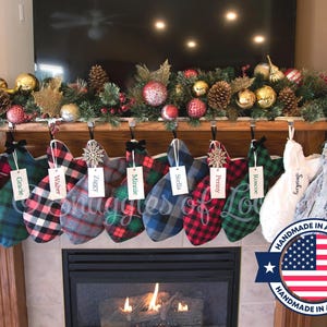 Personalized Cat Christmas Stocking: Handmade Fish Shaped Kitty Stocking with Name Tag