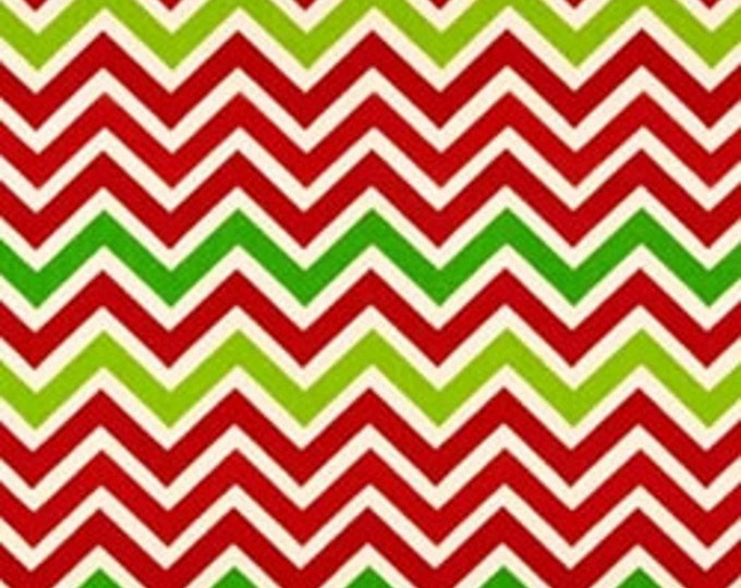 SALE - Premier Prints Zoom Zoom ZigZag - 1 yard - Home Decor / Red and Green Chevron Fabric / Christmas Fabric
