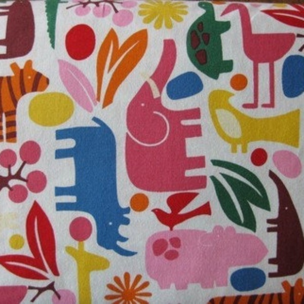 SALE - 2D Zoo Multi by Alexander Henry Fabric - Quilting Fabric - 31" Remnant