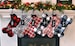 Plaid Dog Christmas Stocking - Personalized Plaid Dog Stocking - Plaid Dog Bone Stocking - Monogrammed Plaid Dog Stocking - Red, Black, Pink 