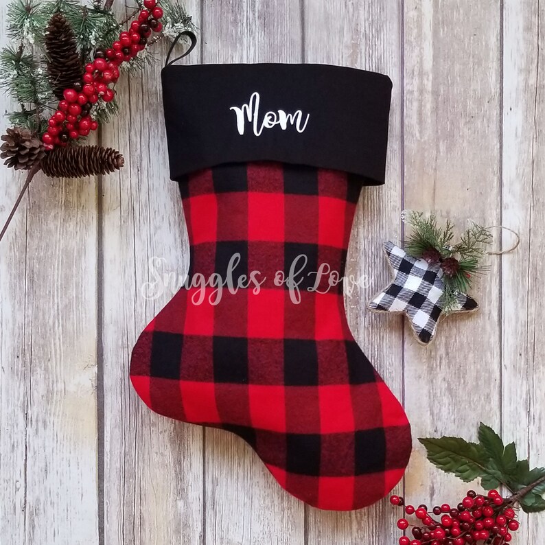 Plaid Christmas Stockings Personalized Christmas Stockings Etsy