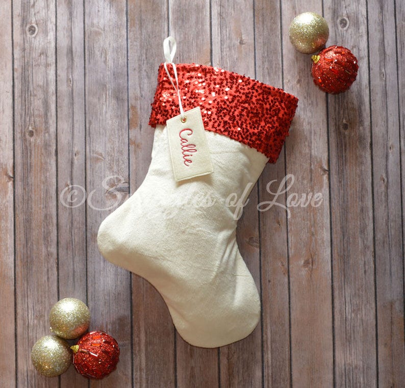 Personalized Velvet Stockings Sequin Christmas Stockings Etsy