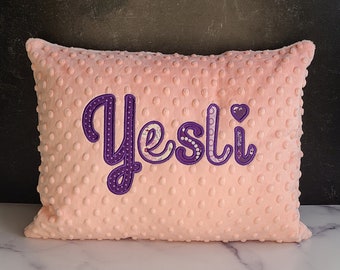 Pink and Purple Personalized Pillow - Applique Name Pillow - Throw Pillow for Girls - Purple and Pink Pillow