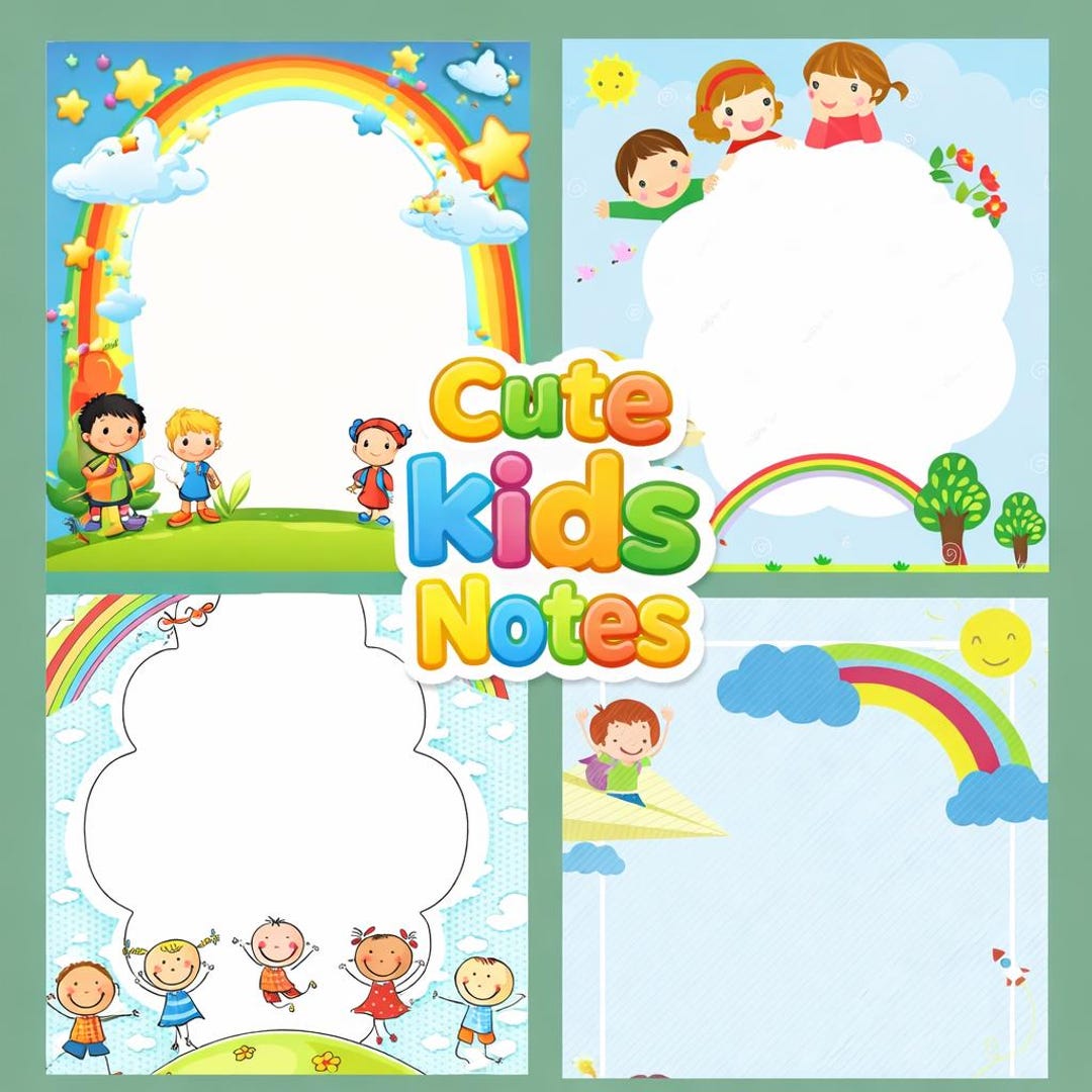 4 Kids Notepad, Note Template, Stationery, Digital Downloads, Cute ...