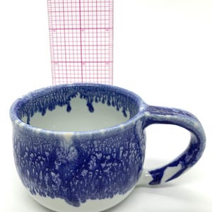 Blue and white mug