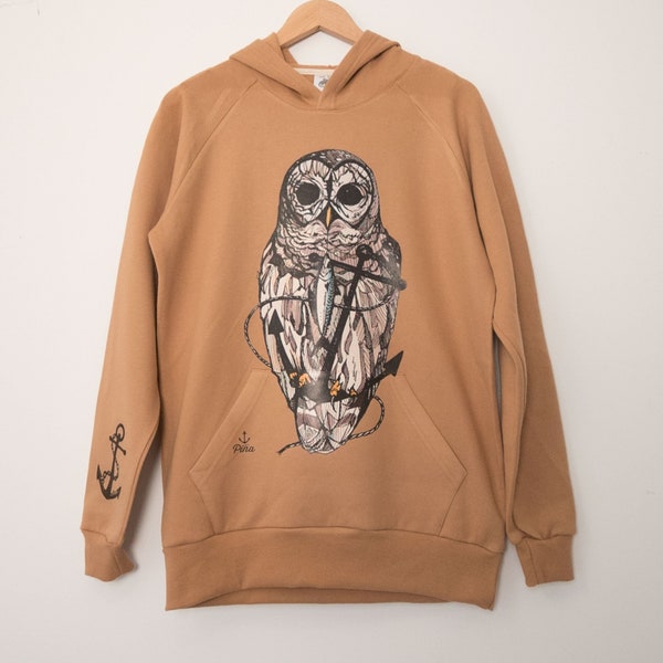 Owl and Anchor Unisex Pullover Hoodie