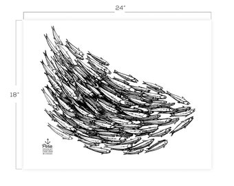 Fish School Downloadable Print 18" x 24"