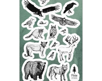 Species of Ucluelet Forest Animals Sticker Sheet