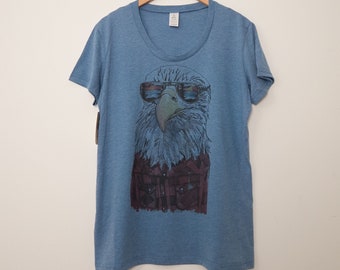 Hipster Eagle in Colour Ladies T-Shirt