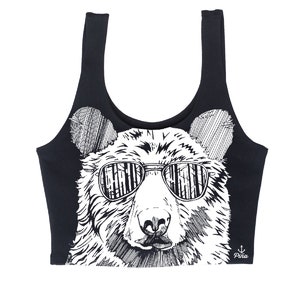 Hipster Bear Crop Tank