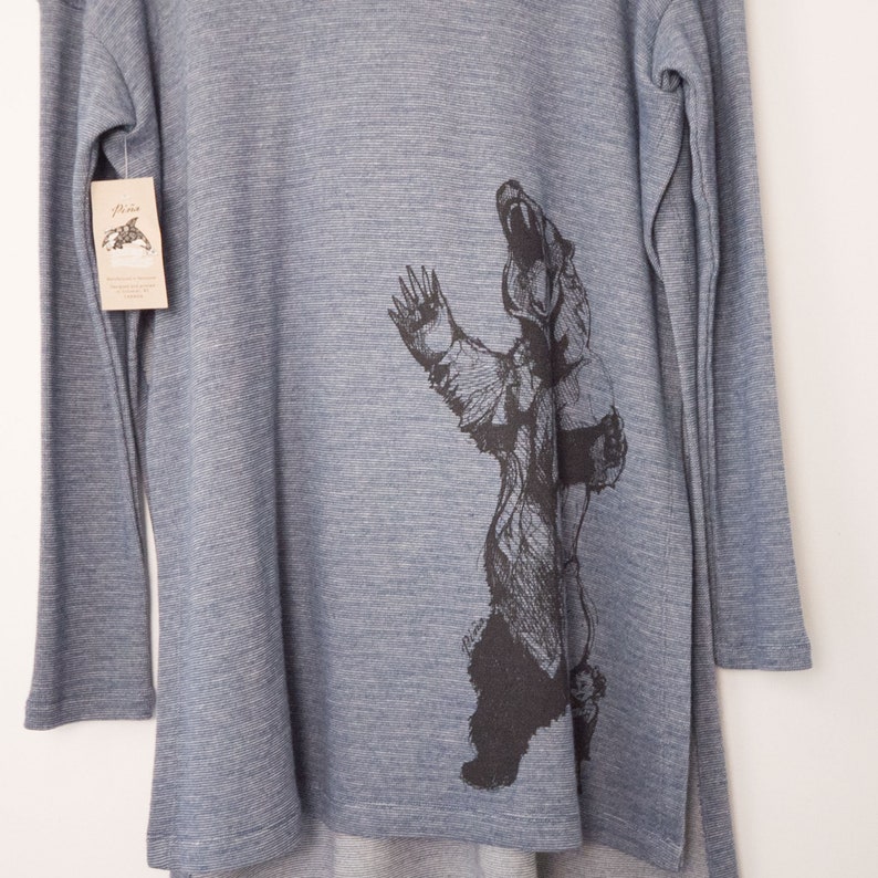 Size M Bear Hugger and Birch Trees Ocean Poncho