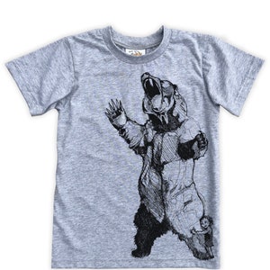 Bearhugger Print on Kids Organic Cotton Tee