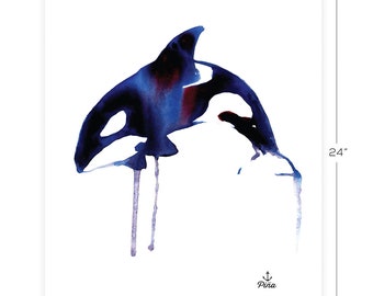 Water Colour Orca Downloadable Print