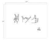 Hand Signs Downloadable Print 18" x 24”