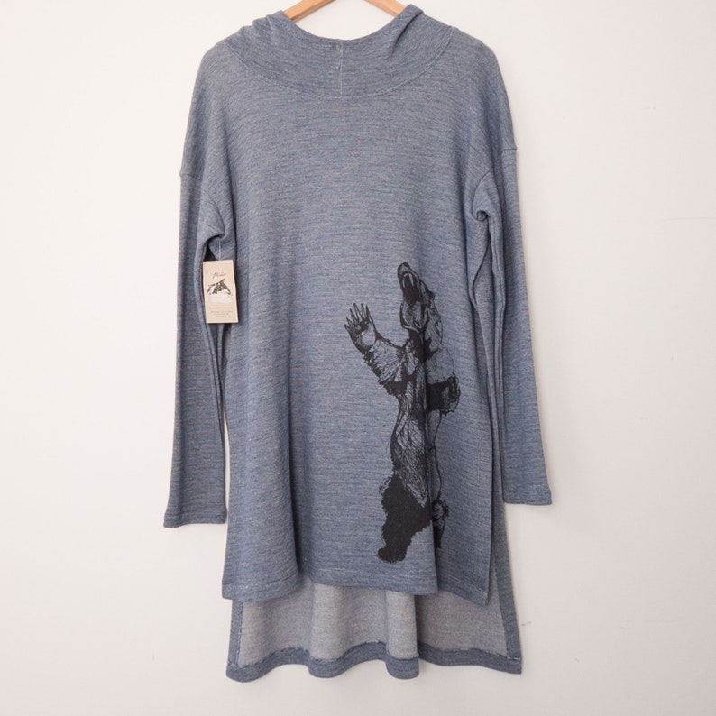 Size M Bear Hugger and Birch Trees Ocean Poncho
