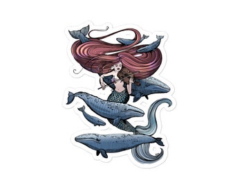 Mermaid Fiddling Sticker