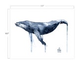 Water-colour humpback Downloadable Print 18" x 24”