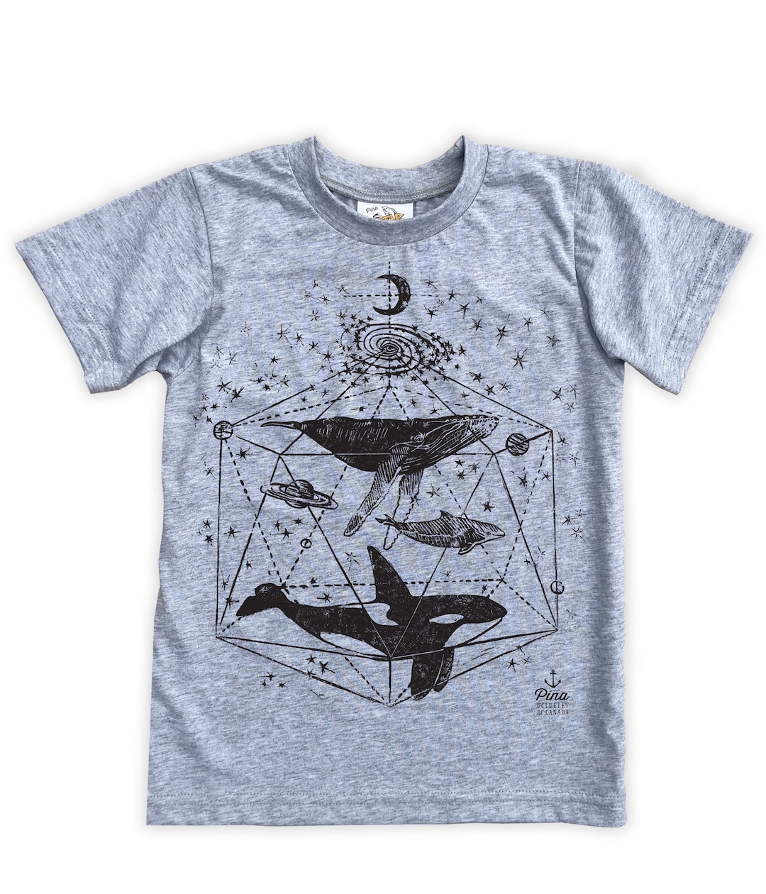 Galactic Whale Print on Kids Tee Italia