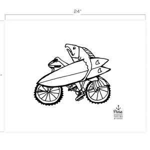 Fish on Bike Downloadable Print 18&quot; x 24&quot;
