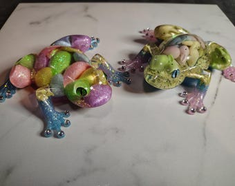 Handcrafted Resin Easter Frogs