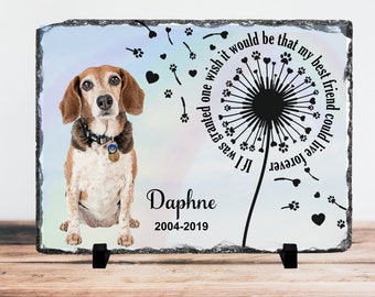 Custom Personalized Pet Photo Memorial Slate Plaque Pet Sympathy Gift for Loss of Pet