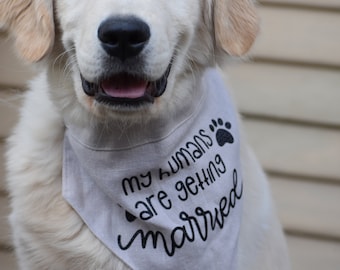 Dog Wedding Bandana: Engagement Photo Prop, Puppy Gift