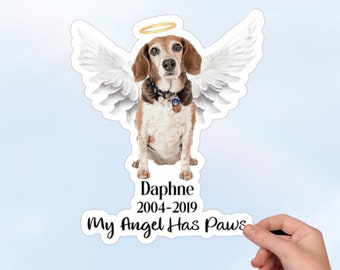 Custom Pet Memorial Photo Sticker, Personalized Dog Stickers, Pet Loss Gift, Cat Dog Remembrance Gift, Pet Sympathy Keepsake