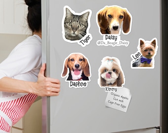 Custom Pet Photo Magnet, Personalized Dog Lover Gift,  Handmade Adorable Keepsake for Pet Owners
