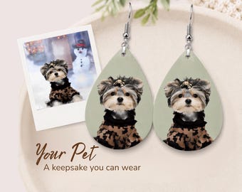 Custom Dog Earrings, Pet Photo Earrings, Personalized Pet Jewelry, Dog Mom Gift, Pet Keepsake
