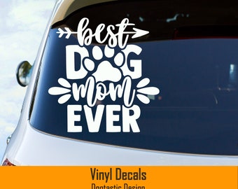 Dog Mom Vinyl Decal, Dog Decal, Dog Mom Gift, Vinyl Decal Sticker for Cars, Laptops, Water Bottles, Laptop Sticker, Water Bottle Sticker