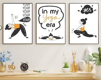 3 Yoga poster bundle | yoga poses, Yoga wall art, Yoga Poses Art, Yoga Poses Poster, Yoga Gifts for her, Yoga Studio, Yoga Teacher Gift