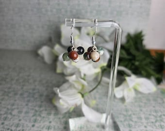 Orecchini soutache pendenti turchese e argento con perle, cristallo... | su