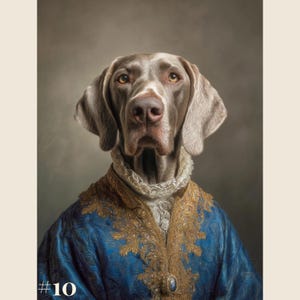 Custom Pet Portrait, Royal Dog Renaissance in unique dress Style Pet Art, Unique Gift for Dog Lovers, Customized Pet Painting