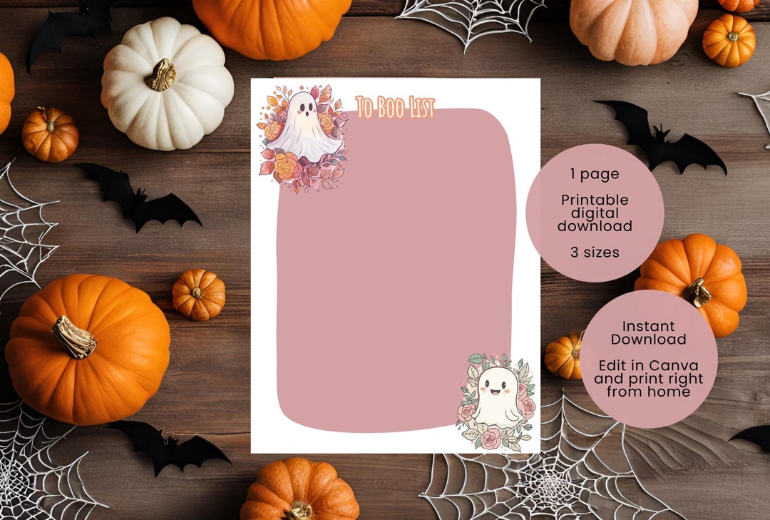 Editable Halloween To-do Notes List to Boo List Canva Template, Planner ...