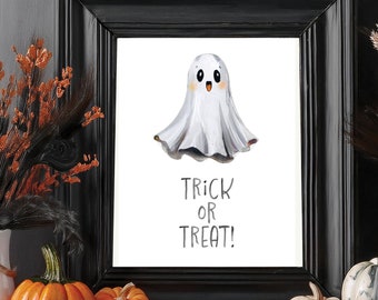 halloween home decor halloween cute trick or treat wall art halloween decor halloween print halloween poster digital print