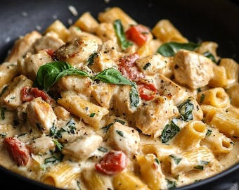 Creamy Tuscan Chicken Pasta – Rich & Flavorful Italian Meal | Instant Download Recipe