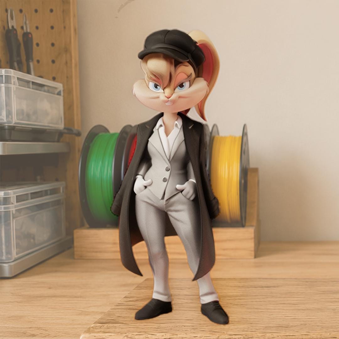 Lola Rabbit Peaky Blinder Figure | Premium 3D Printed Collectible