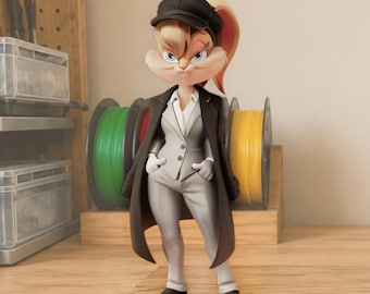 Lola Rabbit Peaky Blinder Figure | Premium 3D Printed Collectible