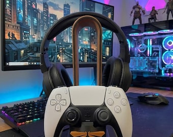 TLOU Post-Apocalyptic Gaming Controller & Headphone Stand – Firefly Inspired 3D Printed Desk Organizer