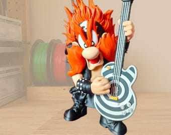 Yosemith Rock Guitarist Figure, Heavy Metal Cartoon | 3D printed