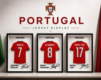 Portugal Jersey Display  | Custom Football Collectible | 3D Printed Fan Gift