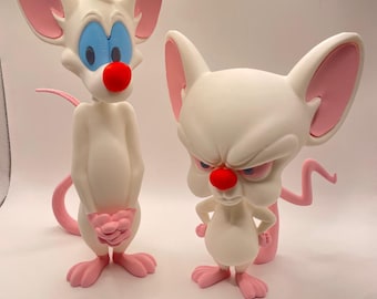 Inspired Cartoon 3D Printed Pinky and the Brain Collectible Figures | Nostalgic 90s Decor 3d printed