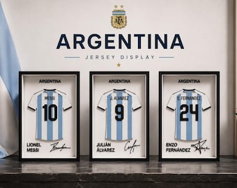 Argentina Jersey Frame | Custom Soccer/Football Shirt Display | 3D Printed Sports Decor