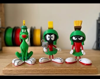 Marvin the Martian and K-9 Fan art Retro Space Cartoon Figure Bundle