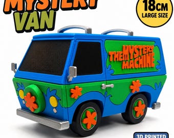 Mystery Machine Inspired Van | Scooby Style Van | 3D Printed Cartoon Vehicle | Retro Cartoon Decor | Large Display Model Fan Art