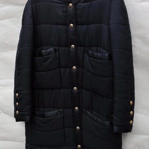 Authentic 90s Vintage CHANEL black puffer coat SILK RARE!