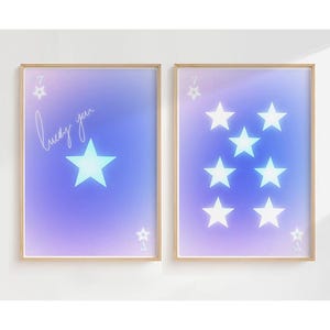 2 speelkaartprint, sterkaarten, lucky you nummer 7, stijlvolle muurkunst, moderne inrichting, boho kunst aan de muur, minimalistische posters, kinderprint
